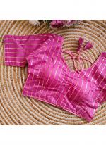 Chanderi Pink Casual Wear Zai Work Blouse